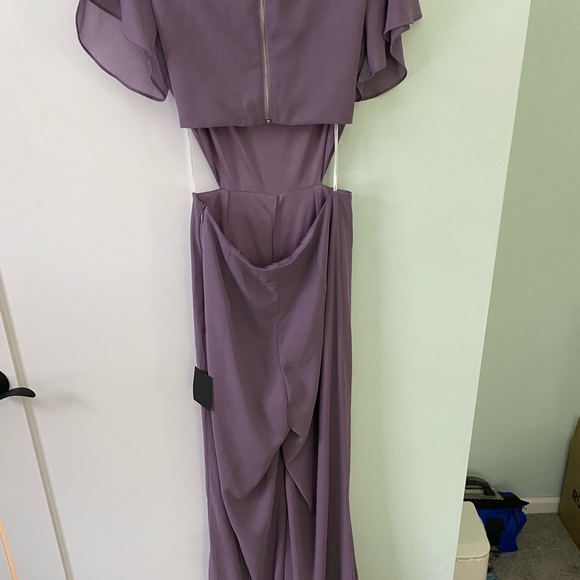 Lulu’s Dusty Purple Flutter Sleeve Jumpsuit - Picture 3 of 5